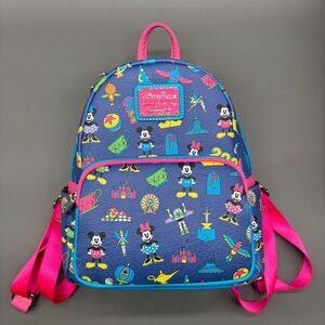 Loungefly Disney Parks Mini Backpack Disneyland 2024 Mickey Minnie Icons NWOT